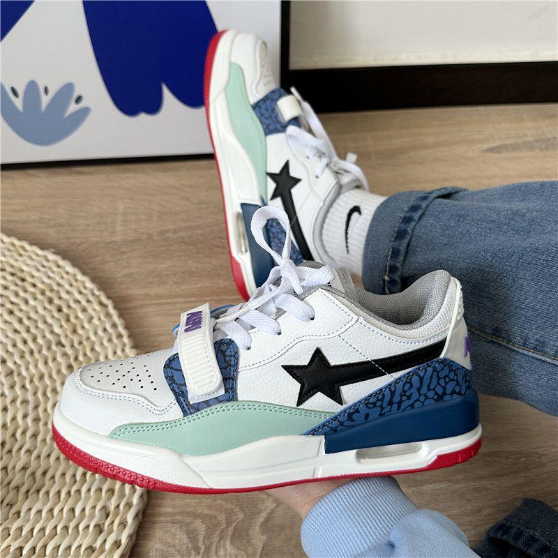 Giày Thể Thao Đệm Khí Màu Tương Phản Phong Cách Harajuku Đường Phố Mới Dễ Phối Đồ Phong Cách Preppy