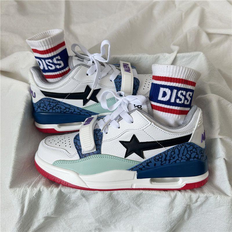 Giày Thể Thao Đệm Khí Màu Tương Phản Phong Cách Harajuku Đường Phố Mới Dễ Phối Đồ Phong Cách Preppy