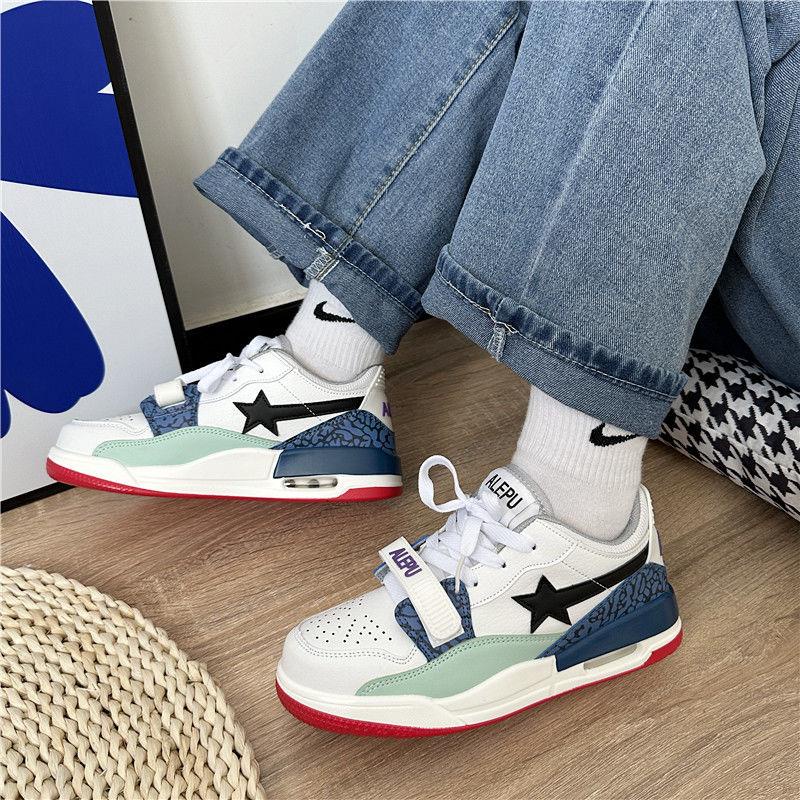 Giày Thể Thao Đệm Khí Màu Tương Phản Phong Cách Harajuku Đường Phố Mới Dễ Phối Đồ Phong Cách Preppy