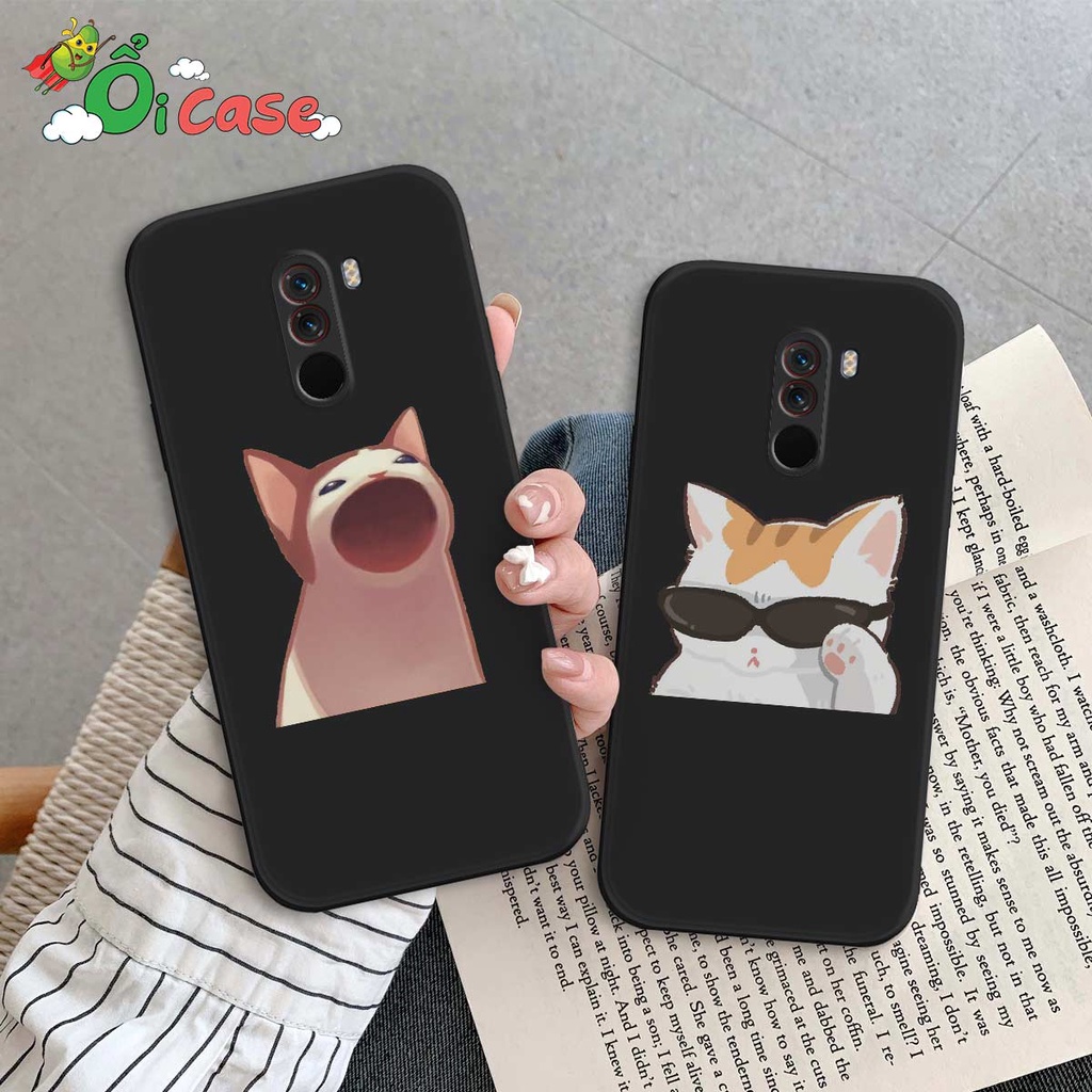 Ốp TPU dẻo Xiaomi PocoPhone F1 Silicon cạnh vuông hinh meme ngộ nghĩnh. hài hước