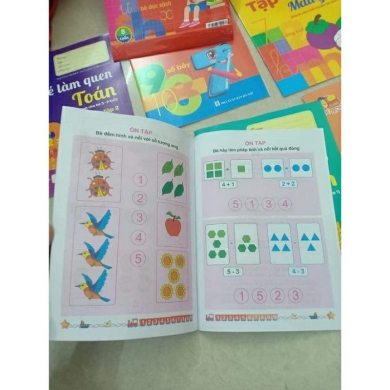 Sách - Bộ hành trang cho bé vào lớp 1 tập tô tập viết chữ, số - 10 quyển kèm bút chì và tẩy HM BOOK