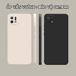 Ốp lưng Oppo A16k viền vuông dẻo màu đen, kem dễ thương
