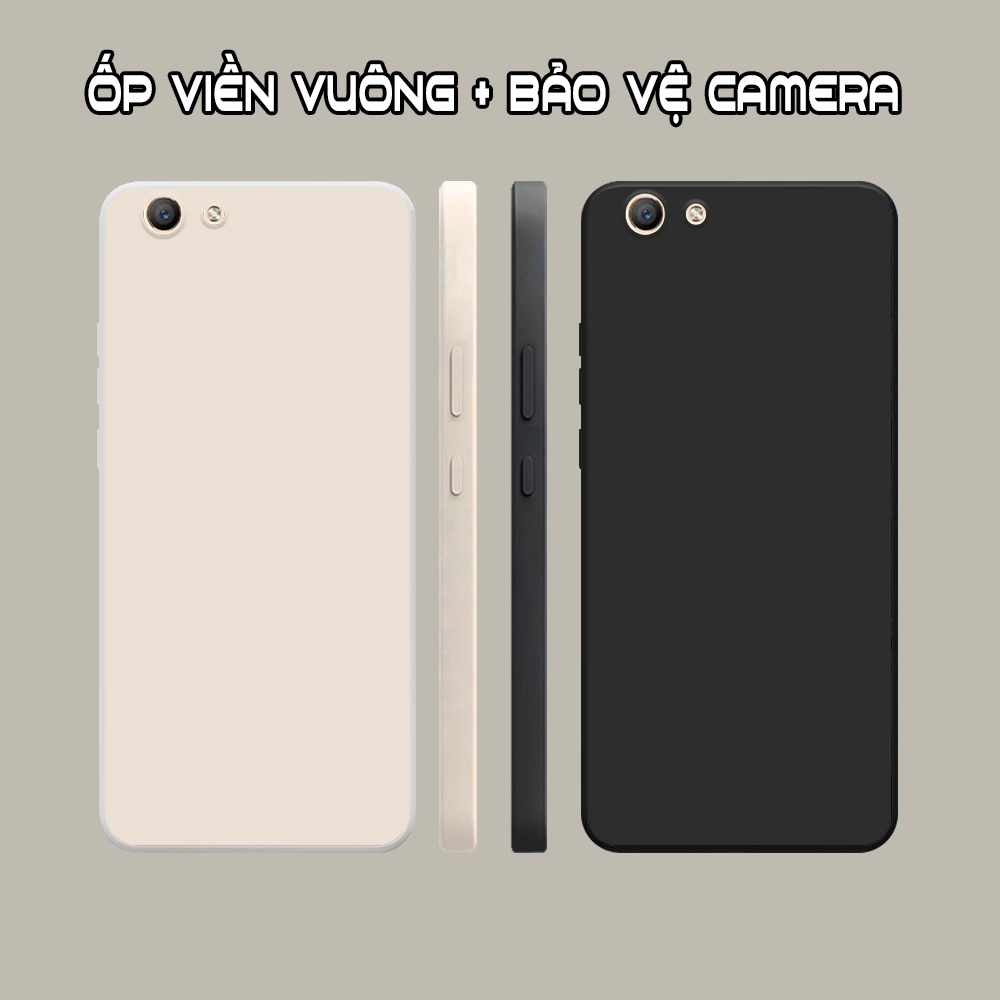 Ốp lưng Oppo F1s / F3 / F3 Plus viền vuông dẻo màu đen, kem dễ thương