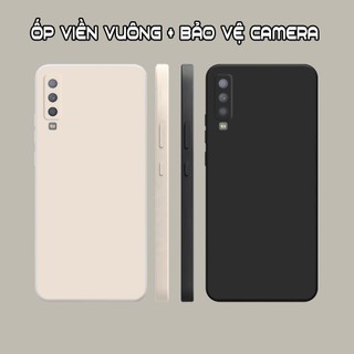 Ốp lưng samsung a7 2018 / a9 2018 viền vuông dẻo màu đen, kem dễ thương