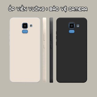 Ốp lưng samsung j6 2018 / j6 plus / j6+ viền vuông dẻo màu đen, kem dễ thương