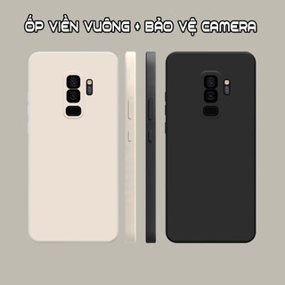 Ốp lưng samsung s9 / s9 plus / s9+ viền vuông dẻo màu đen, kem dễ thương