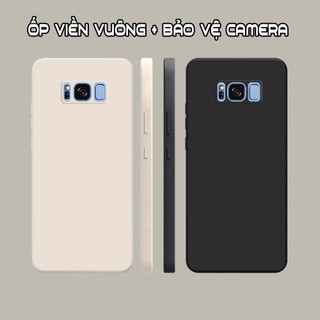 Ốp lưng samsung s8 / s8 plus / s8+ viền vuông dẻo màu đen, kem dễ thương