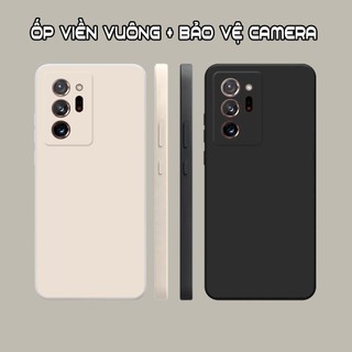 Ốp lưng samsung note 20 / note 20 ultra / note 20 ultra 5g viền vuông dẻo màu đen, kem dễ thương