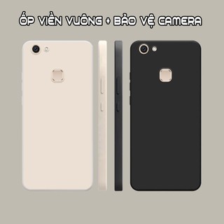 Ốp lưng vivo v7 / v7 plus / v7+ viền vuông dẻo màu đen, kem dễ thương