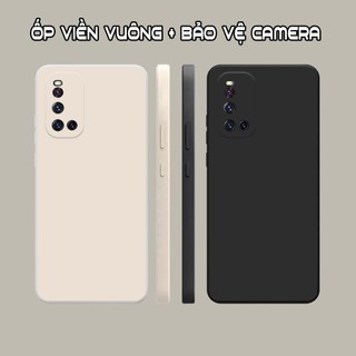 Ốp lưng Vivo V19 viền vuông dẻo màu đen, kem dễ thương