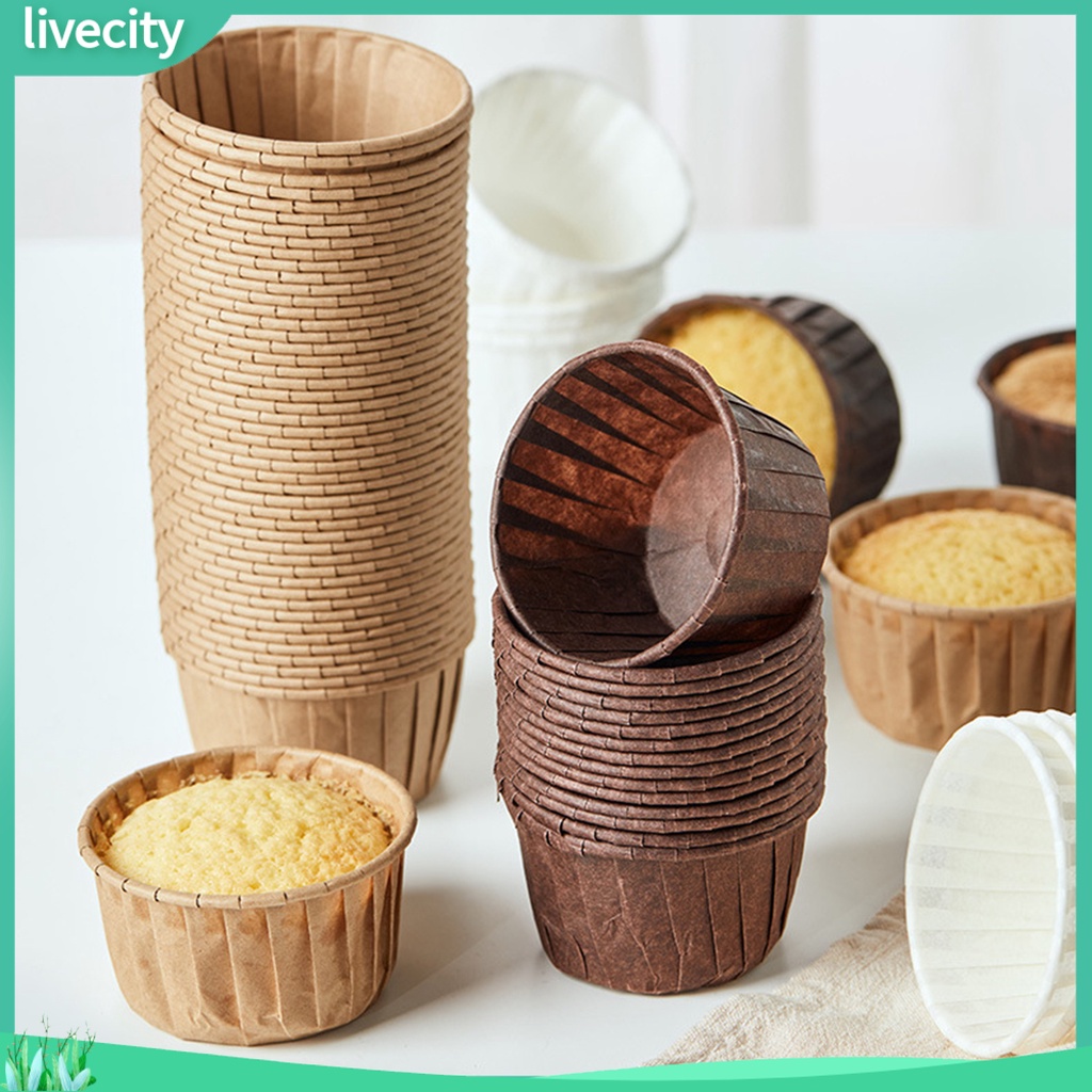 {livecity} Set 50 Đế Lót Bánh Cupcake Chống Dầu Chịu Nhiệt