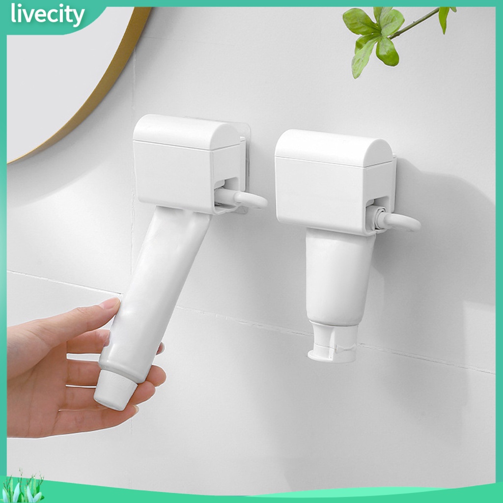 {livecity} Dụng Cụ Kẹp Tuýp Kem Đánh Răng Bằng Tay Mịn Màng Chống Nước Cho Nhà Tắm
