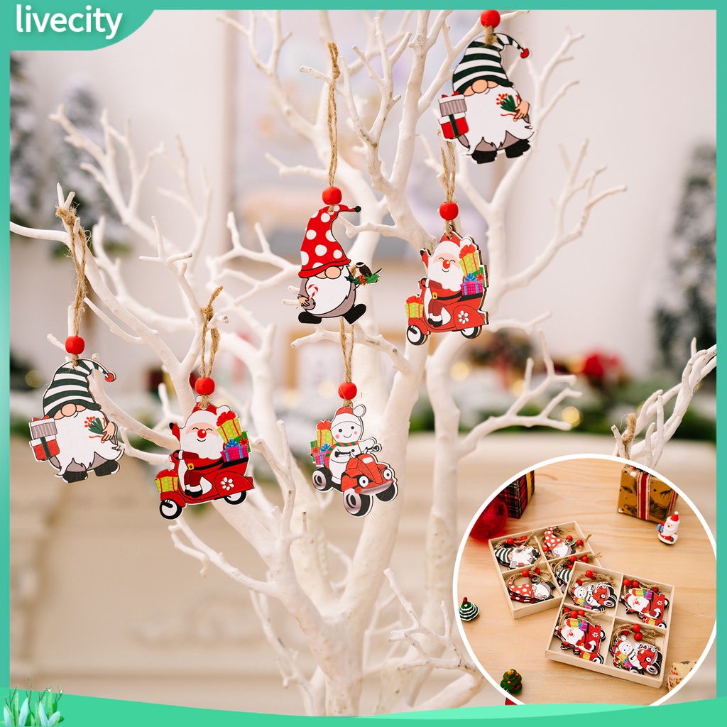 {livecity} Set 12 Búp Bê Treo Trang Trí Giáng Sinh