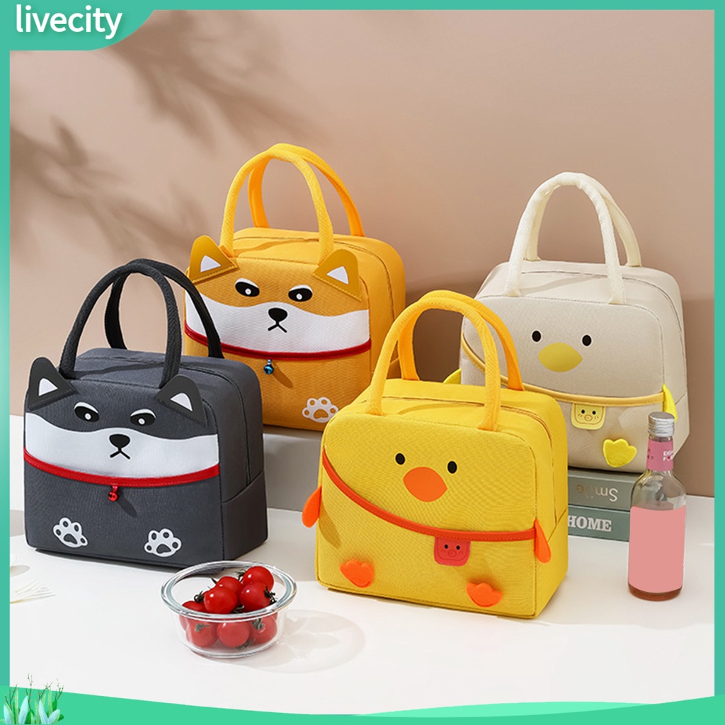 {livecity} Túi Đựng Hộp Cơm Trưa Họa Tiết Hoạt Hình Dễ Thương Đa Năng Tiện Dụng Cho Văn Phòng