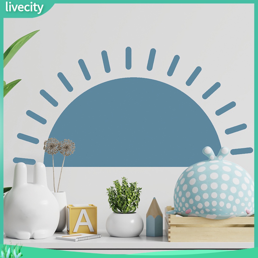 {livecity} Giấy Dán Tường Trang Trí Phòng Ngủ Hình Mặt Trời Chất Liệu Vinyl