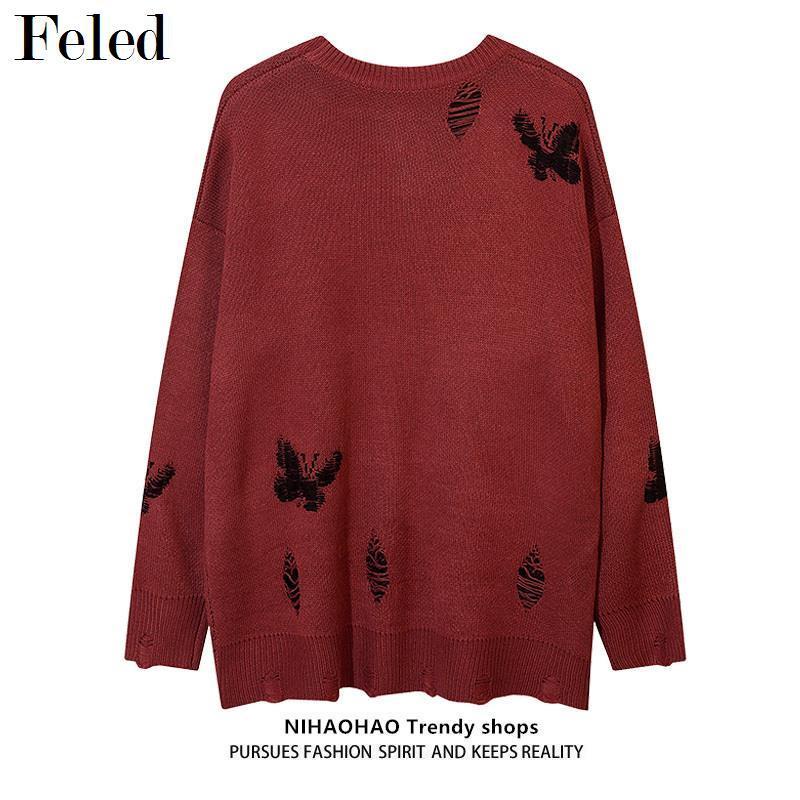 Jiashucheng Áo Sweater Thêu Hình Bướm Phong Cách Mới Cho Nam Nữ