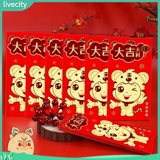 {livecity} Set 6 bao lì xì giấy 2022 hiệu ứng 3D cho năm livecity