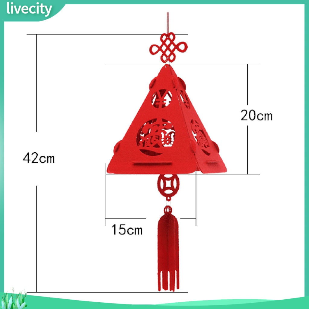 Lồng đèn đỏ hình kim tự tháp treo trang trí năm livecity 2022