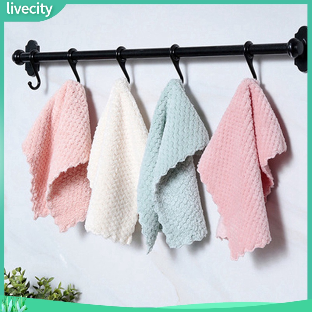 Khăn Lau Chén Dĩa Bằng Polyester Siêu Thấm Hút Chống Dầu Mỡ Tiện Dụng Cho Nhà Bếp