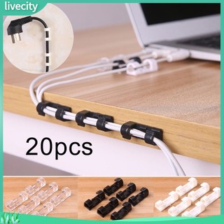 {livecity} Set 20 Kẹp Cố Định Sắp Xếp Dây Cáp Tiện Dụng