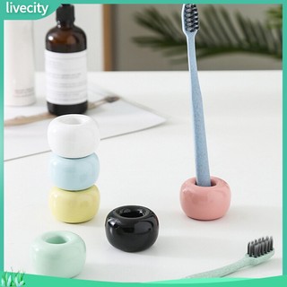 {livecity} Đồ giữ bàn chải đánh răng bằng sứ mini đẹp mắt tiện dụng cho nhà cửa