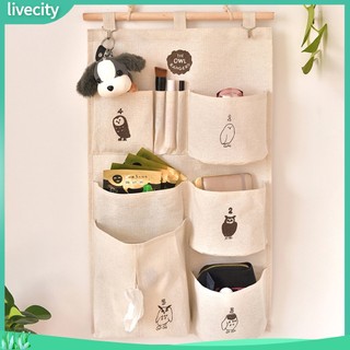 {livecity} Túi Vải Treo Tường Thiết Kế Nhiều Ngăn Tiện Dụng