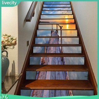 {livecity} Bộ 13 miếng dán trang trí cầu thang đẹp mắt