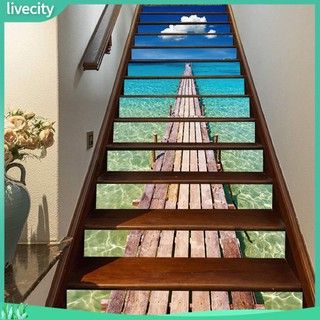 {livecity} Bộ 13 miếng dán trang trí cầu thang đẹp mắt
