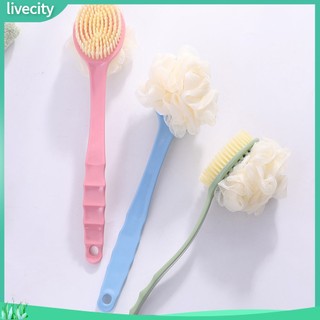 {livecity} Cây cọ lưng tắm rửa có tay cầm bằng nhựa tiện dụng