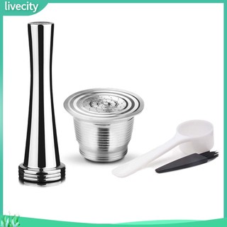 {livecity} Set viên nang cà phê bằng thép không gỉ / đồ nghiền cà phê cao cấp cho Nespresso