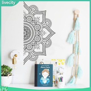 {livecity} Nhãn dán trang trí tường họa tiết Mandala dạng nửa phần
