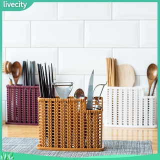 {livecity} Hộp Nhựa Đựng Đũa Muỗng Ráo Nước Tiện Dụng Cho Nhà Bếp