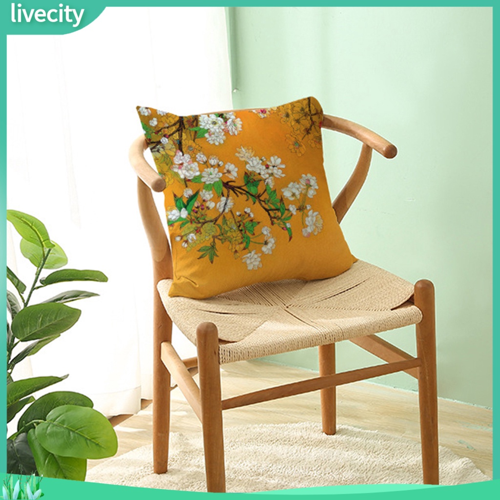 {livecity} Vỏ bọc gối sofa chống mài mòn hoạ tiết hoa dễ thương