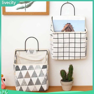 {livecity} Set Túi Vải Treo Tường Dùng Để Đựng Đồ Tiện Lợi