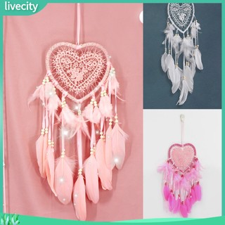{livecity} Dreamcatcher Đính Lông Vũ Treo Trang Trí