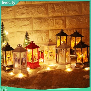 {livecity} Đèn lồng LED hình ông già Noel/người tuyết/tuần lộc trang trí bàn làm việc