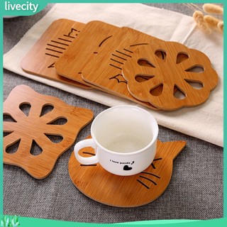 Sống động🍀Tre Hollow Cats Owl Shape Tấm lót chịu nhiệt Giá đỡ cốc Placemat Đế lót ly