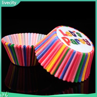 {livecity} Set 100 Cốc Giấy Đựng Bánh Cupcake