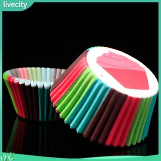 {livecity} Set 100 Cốc Giấy Đựng Bánh Cupcake