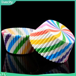 {livecity} Set 100 Cốc Giấy Đựng Bánh Cupcake