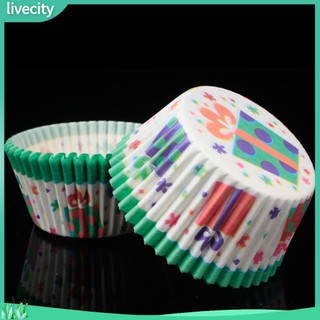 {livecity} Set 100 Cốc Giấy Đựng Bánh Cupcake