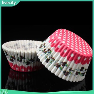 {livecity} Set 100 Cốc Giấy Đựng Bánh Cupcake
