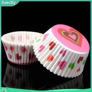 {livecity} Set 100 Cốc Giấy Đựng Bánh Cupcake