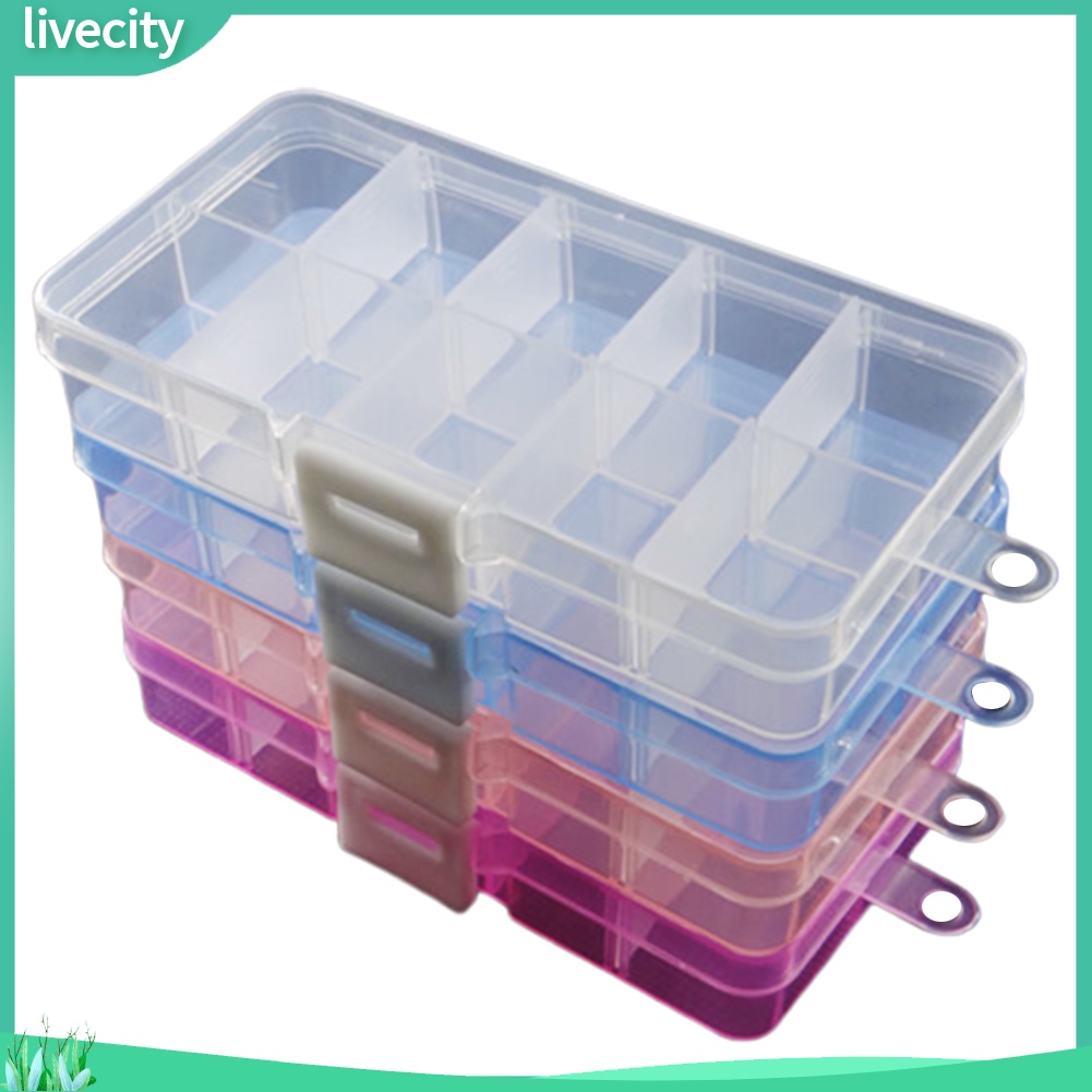 {livecity} Hộp Nhựa 10 Ngăn Đựng Trang Sức