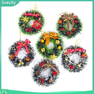 {livecity} Vòng nguyệt quế treo cửa sổ trang trí giáng sinh xinh xắn 12cm