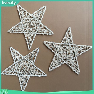 Phụ kiện trang trí lễ giáng sinh hình ngôi sao chất liệu mây DIY
