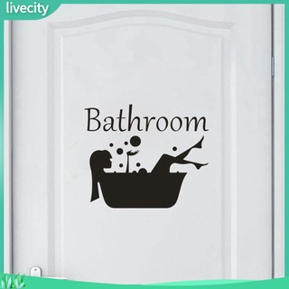 Giấy dán tường decal hình nữ trang trí cửa nhà tắm có thể tháo gỡ