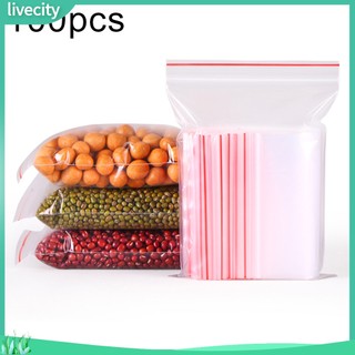 {livecity} Set 100 Túi Nhựa Trong Suốt Đựng Thực Phẩm