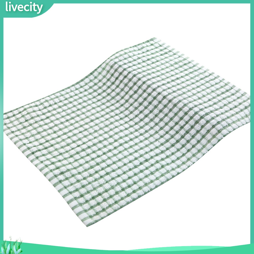 Khăn lau vải cotton họa tiết kẻ sọc caro tiện dụng