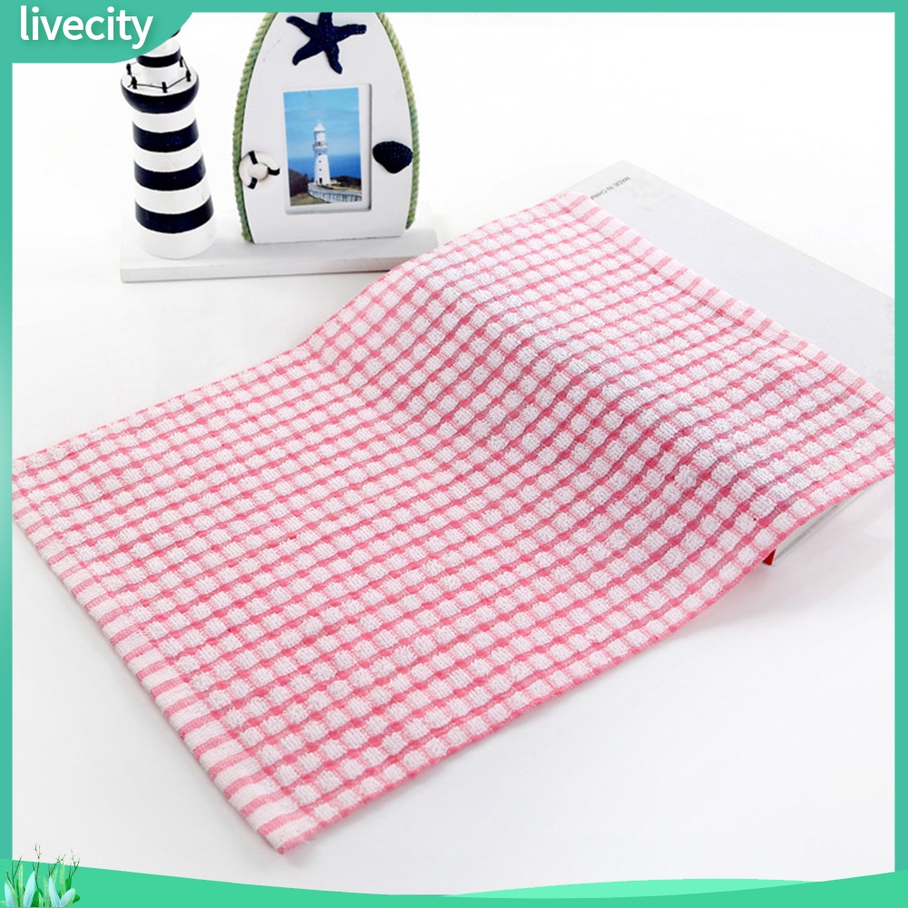 Khăn lau vải cotton họa tiết kẻ sọc caro tiện dụng